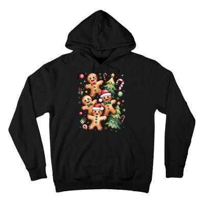 Christmas Holiday Xmas Gingerbread Christmas Tree Tall Hoodie