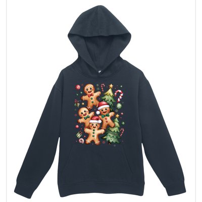 Christmas Holiday Xmas Gingerbread Christmas Tree Urban Pullover Hoodie