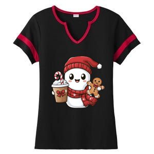 Christmas Holiday Xmas Santa Claus Matching Team Ladies Halftime Notch Neck Tee