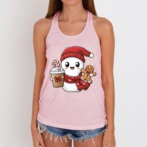 Christmas Holiday Xmas Santa Claus Matching Team Women's Knotted Racerback Tank