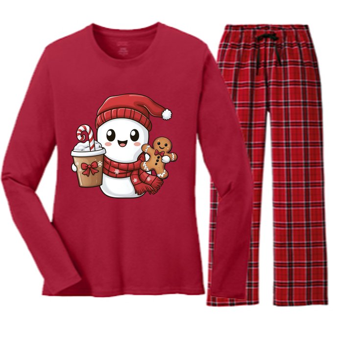 Christmas Holiday Xmas Santa Claus Matching Team Women's Long Sleeve Flannel Pajama Set 