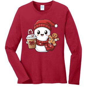 Christmas Holiday Xmas Santa Claus Matching Team Ladies Long Sleeve Shirt