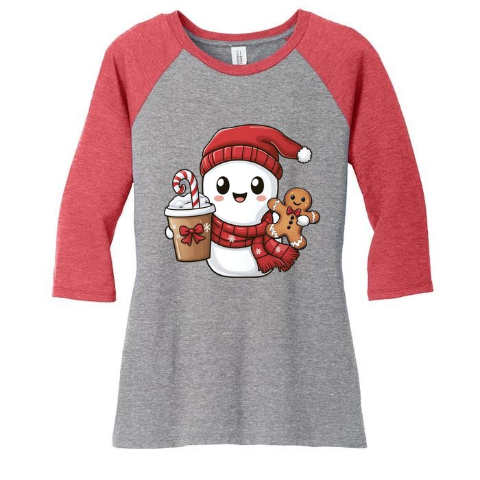 Christmas Holiday Xmas Santa Claus Matching Team Women's Tri-Blend 3/4-Sleeve Raglan Shirt