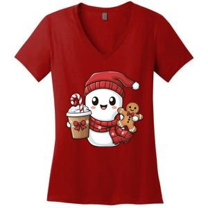 Christmas Holiday Xmas Santa Claus Matching Team Women's V-Neck T-Shirt