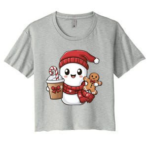 Christmas Holiday Xmas Santa Claus Matching Team Women's Crop Top Tee