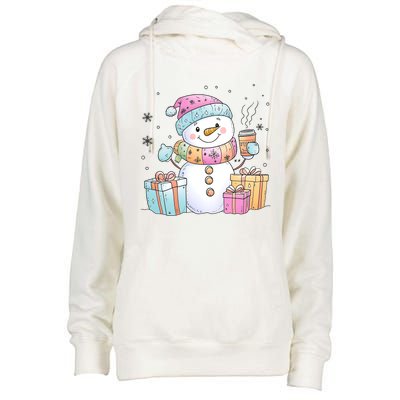 Christmas Holiday Xmas Snowman Matching Team Womens Funnel Neck Pullover Hood