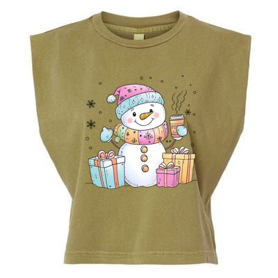 Christmas Holiday Xmas Snowman Matching Team Garment-Dyed Women's Muscle Tee