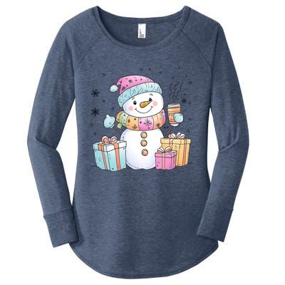 Christmas Holiday Xmas Snowman Matching Team Women's Perfect Tri Tunic Long Sleeve Shirt