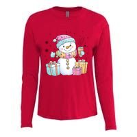 Christmas Holiday Xmas Snowman Matching Team Womens Cotton Relaxed Long Sleeve T-Shirt