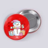 Christmas Holiday Xmas Snowman Matching Team Button