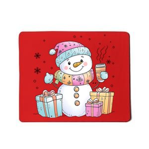 Christmas Holiday Xmas Snowman Matching Team Mousepad