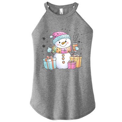 Christmas Holiday Xmas Snowman Matching Team Women's Perfect Tri Rocker Tank