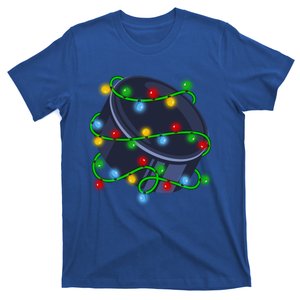 Christmas Hockey Xmas Light Hockey Player Sport Cool Gift T-Shirt