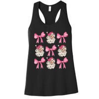 Christmas Holiday Xmas Vacation Coquette Santa Claus Women's Racerback Tank