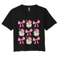 Christmas Holiday Xmas Vacation Coquette Santa Claus Women's Crop Top Tee