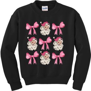 Christmas Holiday Xmas Vacation Coquette Santa Claus Kids Sweatshirt