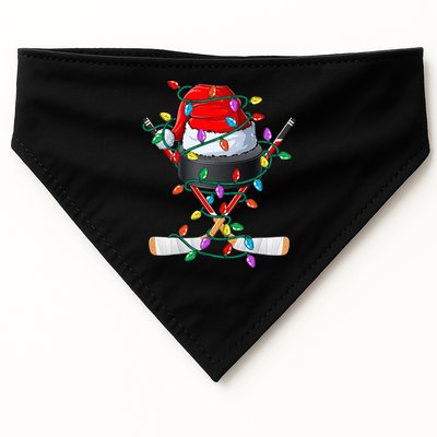 Christmas Hockey Xmas Santa Sports Hat Ball USA-Made Doggie Bandana