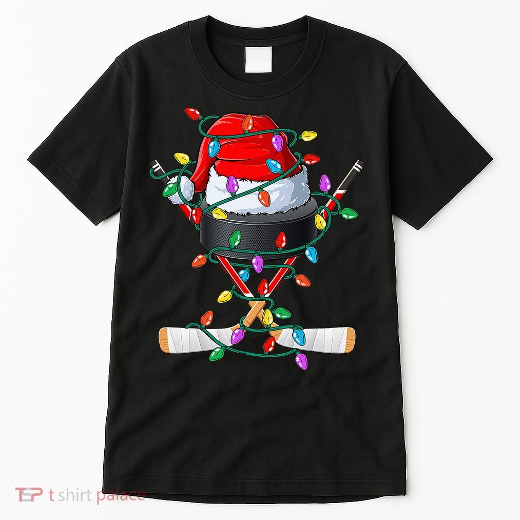 Christmas Hockey Xmas Santa Sports Hat Ball Tall T-Shirt