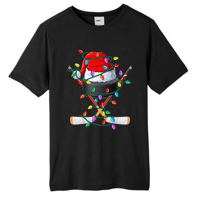 Christmas Hockey Xmas Santa Sports Hat Ball Tall Fusion ChromaSoft Performance T-Shirt