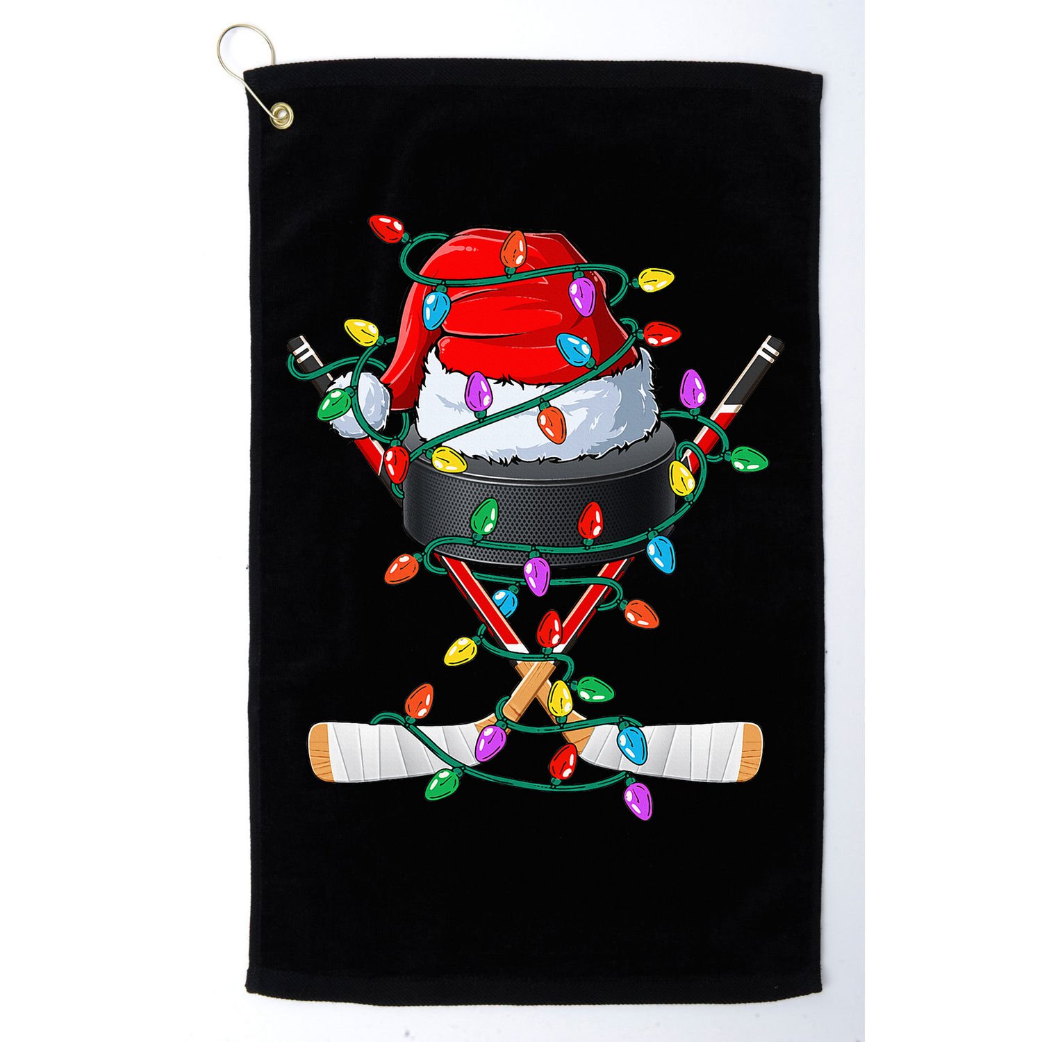 Christmas Hockey Xmas Santa Sports Hat Ball Golf Towel