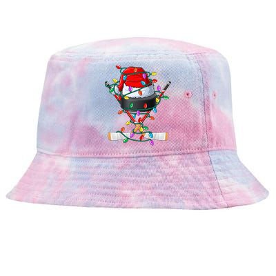 Christmas Hockey Xmas Santa Sports Hat Ball Tie-Dyed Bucket Hat