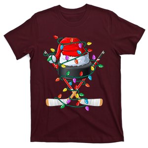 Christmas Hockey Xmas Santa Sports Hat Ball T-Shirt