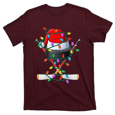 Christmas Hockey Xmas Santa Sports Hat Ball T-Shirt