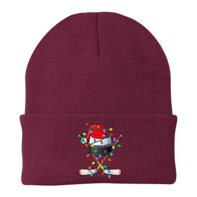 Christmas Hockey Xmas Santa Sports Hat Ball Knit Cap Winter Beanie