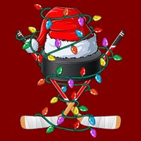 Christmas Hockey Xmas Santa Sports Hat Ball Youth Performance Sprint T-Shirt