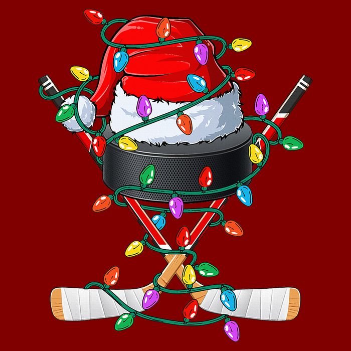 Christmas Hockey Xmas Santa Sports Hat Ball Youth Performance Sprint T-Shirt