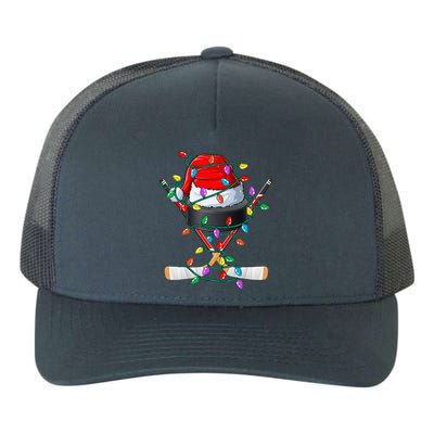 Christmas Hockey Xmas Santa Sports Hat Ball Yupoong Adult 5-Panel Trucker Hat