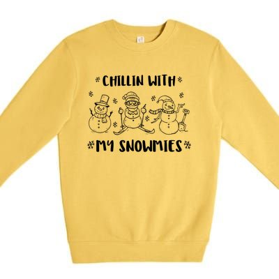 Christmas Holidays Xmas Chillin With My Snowmies Gift Premium Crewneck Sweatshirt