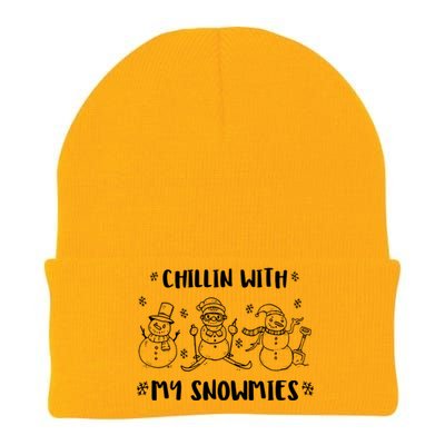 Christmas Holidays Xmas Chillin With My Snowmies Gift Knit Cap Winter Beanie