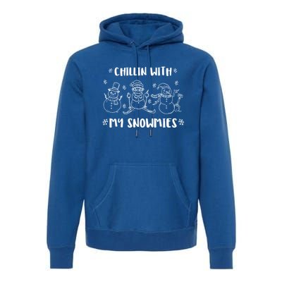 Christmas Holidays Xmas Chillin With My Snowmies Gift Premium Hoodie