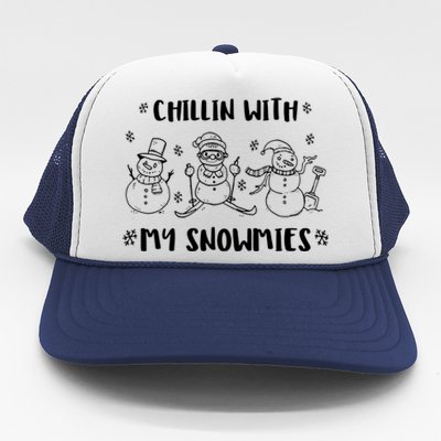 Christmas Holidays Xmas Chillin With My Snowmies Gift Trucker Hat