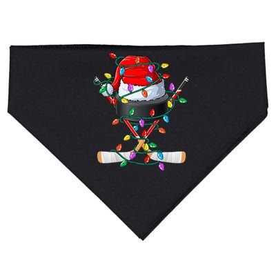 Christmas Hockey Xmas Santa Sports Hat Ball USA-Made Doggie Bandana