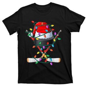 Christmas Hockey Xmas Santa Sports Hat Ball T-Shirt