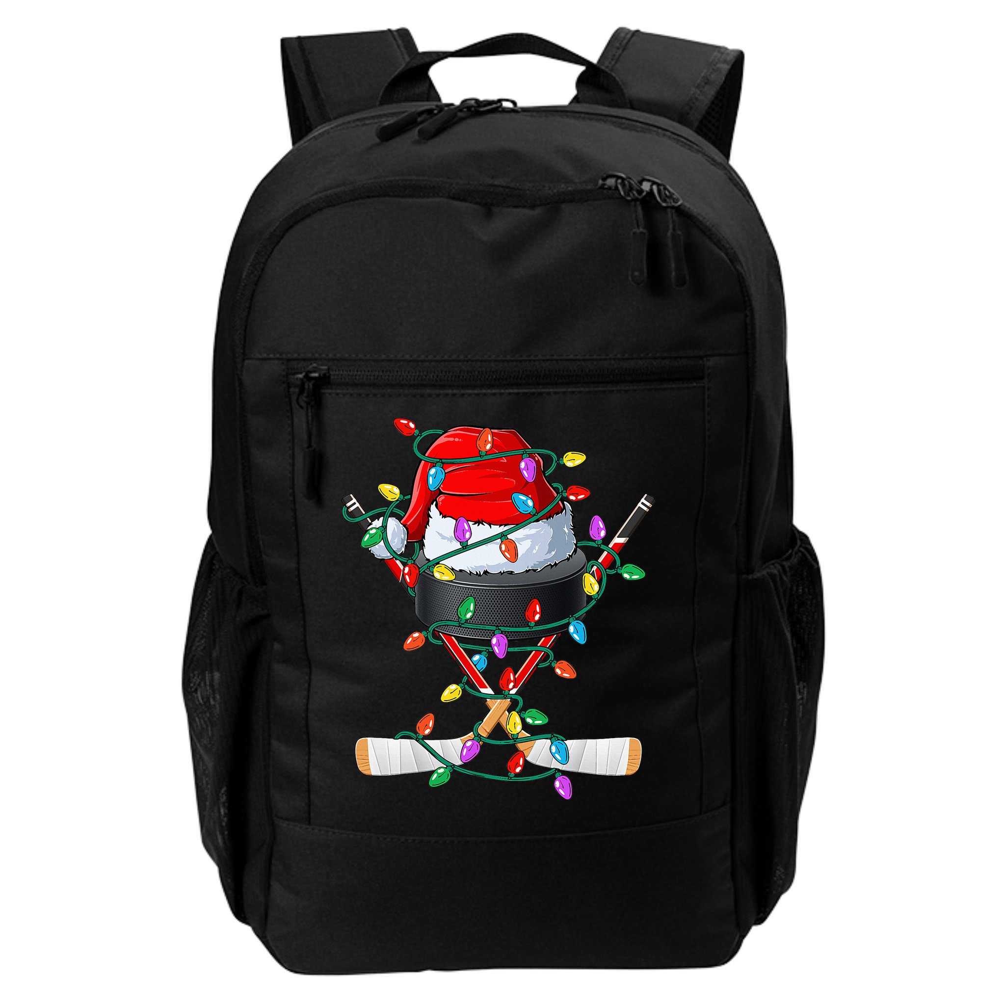 Christmas Hockey Xmas Santa Sports Hat Ball Backpack