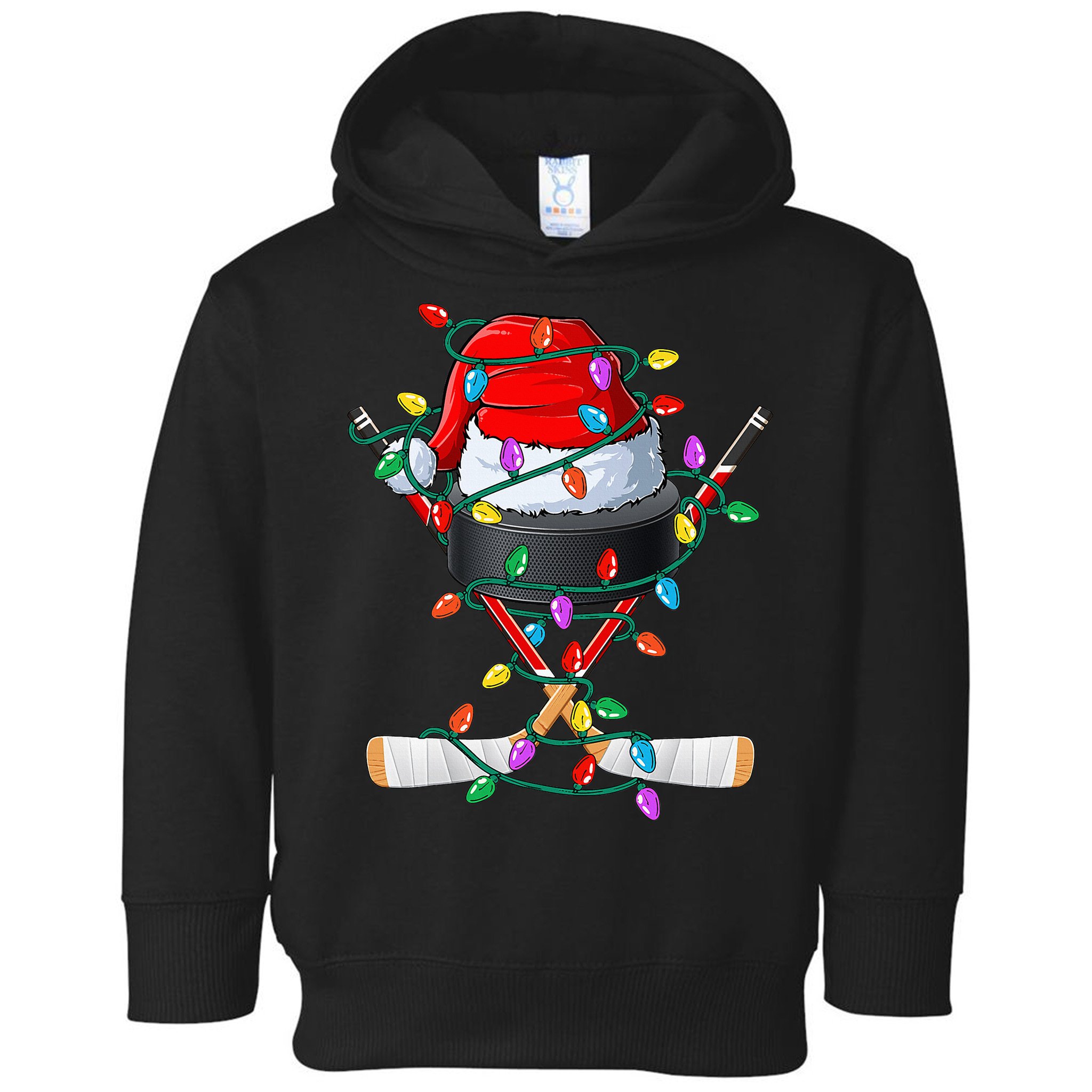 Christmas Hockey Xmas Santa Sports Hat Ball Toddler Hoodie