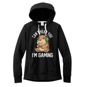 CanT Hear You IM Gaming Capybara Gamer Funny Graphic Women's Fleece Hoodie