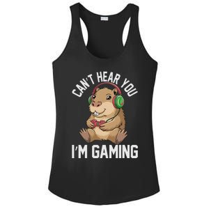 CanT Hear You IM Gaming Capybara Gamer Funny Graphic Ladies PosiCharge Competitor Racerback Tank