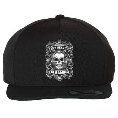 Can't Hear You I'm Gaming Funny Vintage Gamer Gift Headset Gift Wool Snapback Cap