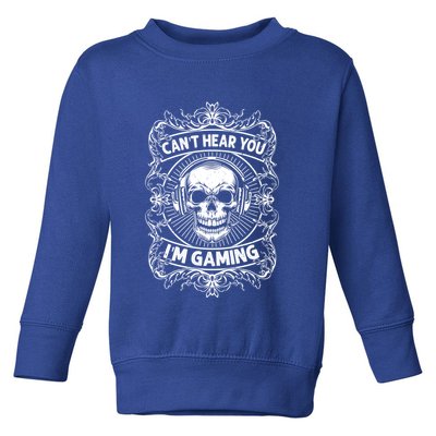 Can't Hear You I'm Gaming Funny Vintage Gamer Gift Headset Gift Toddler Sweatshirt