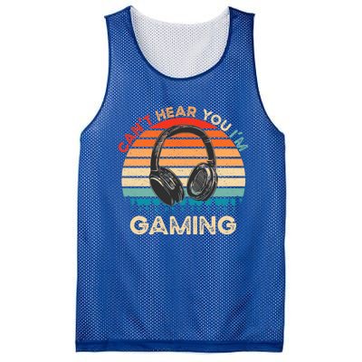 Can't Hear You I'm Gaming Funny Vintage Gamer Gift Mesh Reversible Basketball Jersey Tank