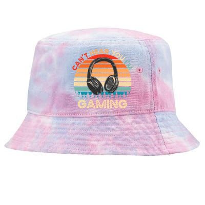 Can't Hear You I'm Gaming Funny Vintage Gamer Gift Tie-Dyed Bucket Hat