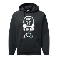 Can't Hear You I'm Gaming Funny Gamer Performance Fleece Hoodie