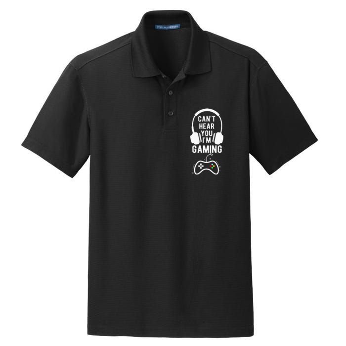 Can't Hear You I'm Gaming Funny Gamer Dry Zone Grid Polo