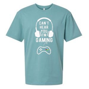 Can't Hear You I'm Gaming Funny Gamer Sueded Cloud Jersey T-Shirt