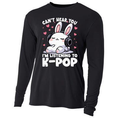 CanT Hear You IM Listening To Kpop Bunny Korean Music Cooling Performance Long Sleeve Crew