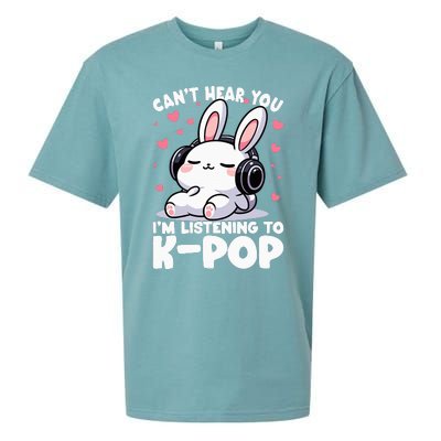 CanT Hear You IM Listening To Kpop Bunny Korean Music Sueded Cloud Jersey T-Shirt